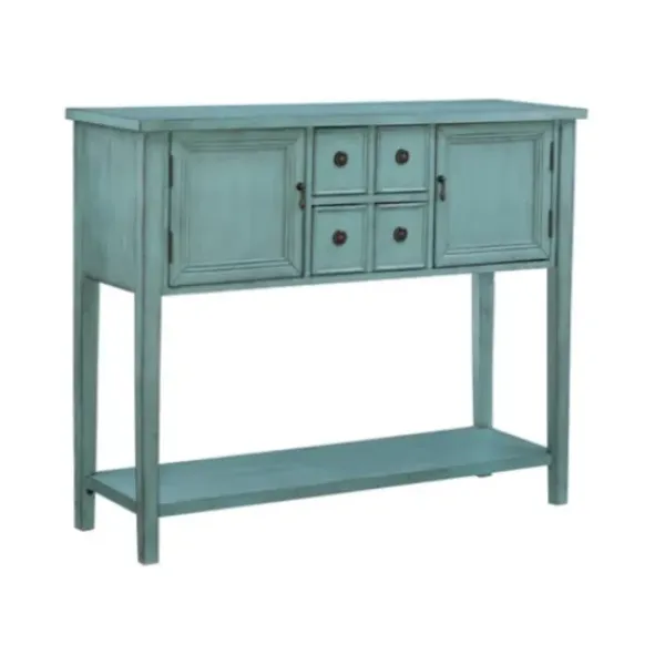 Console Tables-Kirkland's Home Franny Distressed Console Table Blue