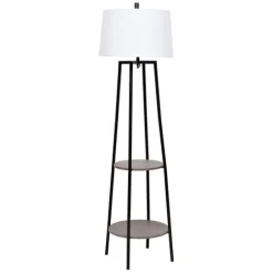Floor Lamps-Kirkland's Home Freemont 2-Tier Shelf Floor Lamp White