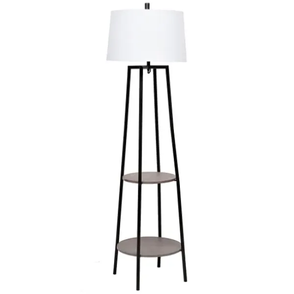 Floor Lamps-Kirkland's Home Freemont 2-Tier Shelf Floor Lamp White