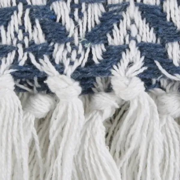 Blankets & Throws-Kirkland's Home French And White Arrowhead Throw Blue