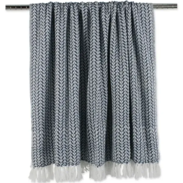 Blankets & Throws-Kirkland's Home French And White Arrowhead Throw Blue