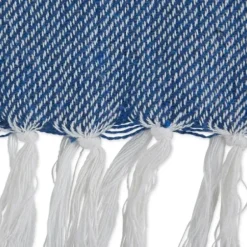 Blankets & Throws-Kirkland's Home French And White Thin Stripe Throw Blue