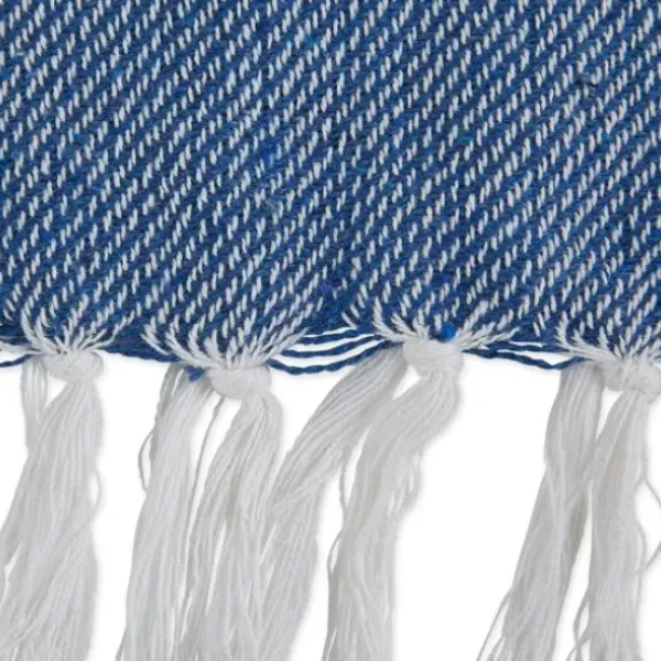 Blankets & Throws-Kirkland's Home French And White Thin Stripe Throw Blue