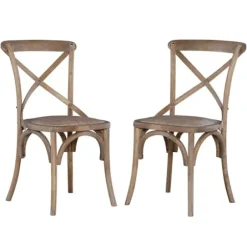 Dining Chairs-Kirkland's Home French Country X-Back Dining Chairs, Set Of 2 Gray