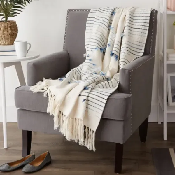 Blankets & Throws-Kirkland's Home French Diamond Cut Throw Blue