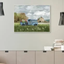 Framed Art-Kirkland's Home Fresh Country Picks Framed Wall Art Blue/Tan/White