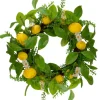 Wreaths-Kirkland's Home Fresh Daisies And Lemons Wreath Green/Yellow/White