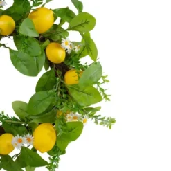 Wreaths-Kirkland's Home Fresh Daisies And Lemons Wreath Green/Yellow/White