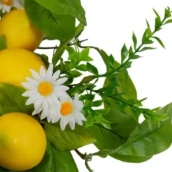 Wreaths-Kirkland's Home Fresh Daisies And Lemons Wreath Green/Yellow/White