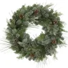 Wreaths-Kirkland's Home Frosted Pine Needle And Pinecone Pre-Lit Wreath Green/Brown