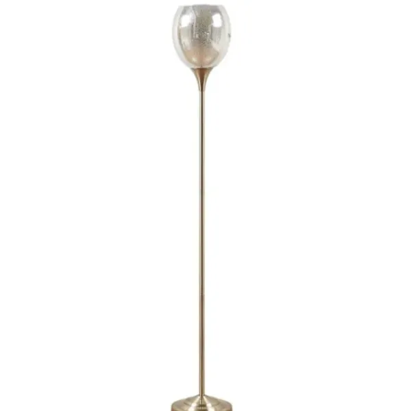 Floor Lamps-Kirkland's Home Frosted Starlight Golden Floor Lamp White