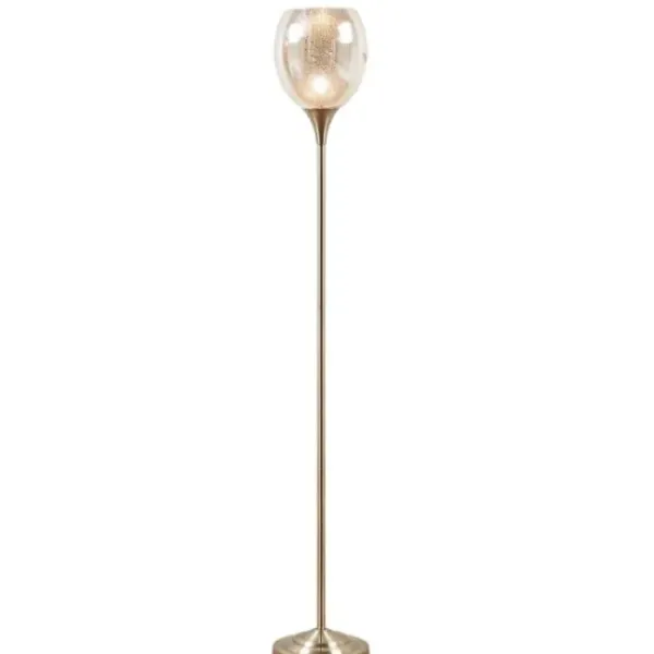 Floor Lamps-Kirkland's Home Frosted Starlight Golden Floor Lamp White