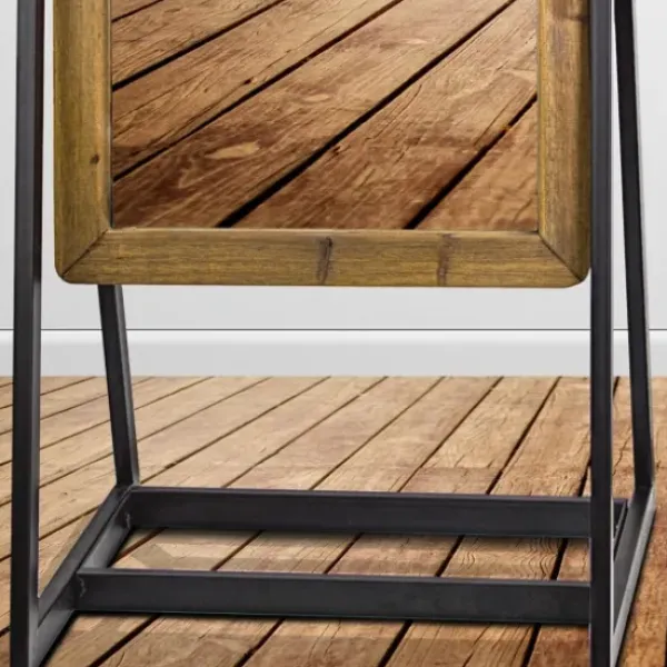 Full Length & Floor Mirrors-Kirkland's Home Full Length Wood And Metal Wall Mirror With Stand