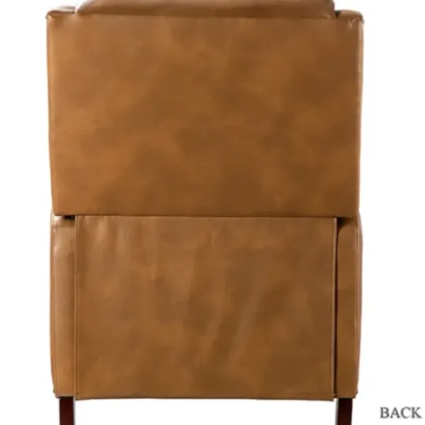 Accent Chairs-Kirkland's Home Full-Grain Leather Recliner Accent Chair Brown