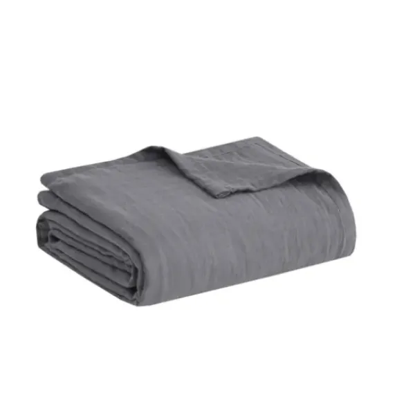 Blankets & Throws-Kirkland's Home Full/Queen Lightweight Cotton Blanket Gray