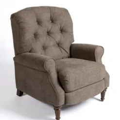 Accent Chairs-Kirkland's Home Gabor Ash Tufted Upholstered Recliner Gray