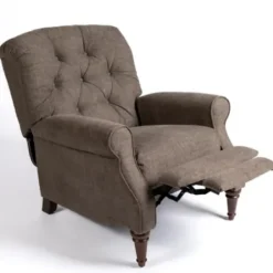 Accent Chairs-Kirkland's Home Gabor Ash Tufted Upholstered Recliner Gray