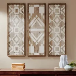 Wall Plaques-Kirkland's Home Gail Wooden Plaques, Set Of 3 Brown