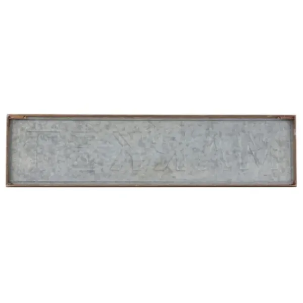 Wall Quotes & Signs-Kirkland's Home Galvanized Iron Market Wall Sign Silver