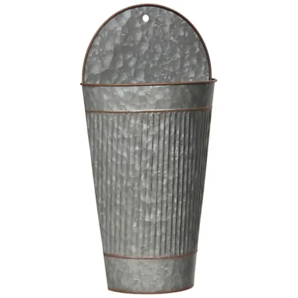 Wall Storage-Kirkland's Home Galvanized Metal Ribbed Wall Pocket