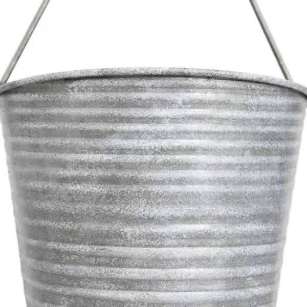 Wall Storage-Kirkland's Home Galvanized Silver Bucket Wall Planters