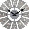 Clocks-Kirkland's Home Galvanized Windmill Wall Clock Gray