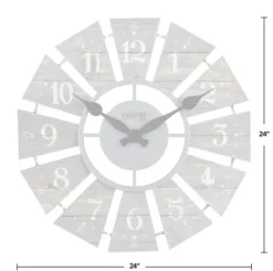 Clocks-Kirkland's Home Galvanized Windmill Wall Clock Gray