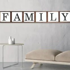Wall Quotes & Signs-Kirkland's Home Gather Family Reversible Wood Box Brown/Black/White