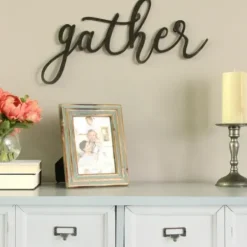 Wall Quotes & Signs-Kirkland's Home Gather Script Wall Plaque Black