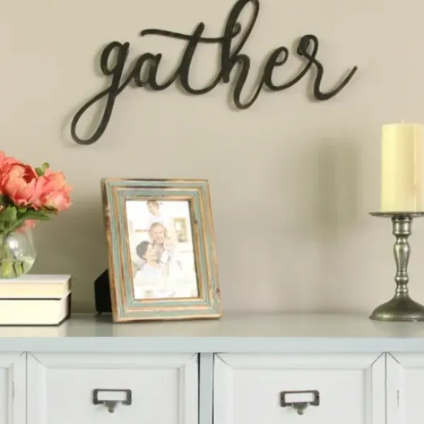Wall Quotes & Signs-Kirkland's Home Gather Script Wall Plaque Black