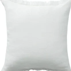 Pillows-Kirkland's Home Gauze Organic Fringe Throw Pillow White