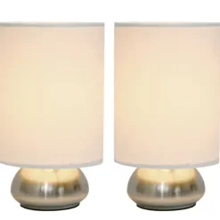 Table Lamps-Kirkland's Home Gemini Mini Touch Lamps, Set Of 2 Ivory