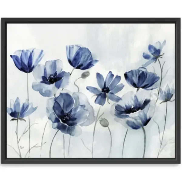 Framed Art-Kirkland's Home Gentian Awakening Framed Canvas Art Print White/Blue/Gray