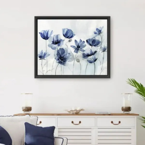 Framed Art-Kirkland's Home Gentian Awakening Framed Canvas Art Print White/Blue/Gray