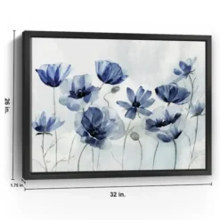 Framed Art-Kirkland's Home Gentian Awakening Framed Canvas Art Print White/Blue/Gray