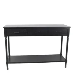 Console Tables-Kirkland's Home Geo 3-Drawer Console Table Black