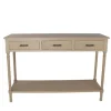 Console Tables-Kirkland's Home Geo 3-Drawer Console Table Tan