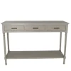 Console Tables-Kirkland's Home Geo 3-Drawer Console Table Gray