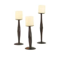 Candle Holders-Kirkland's Home Geometric Diamond Candle Holders, Set Of 3 Brown