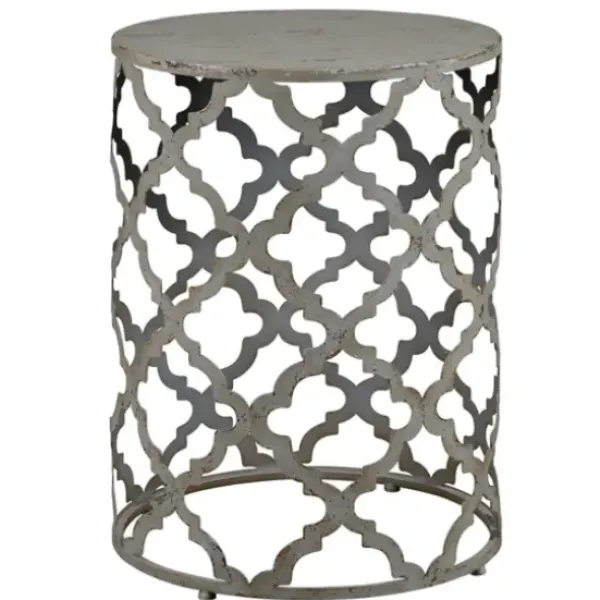 Accent & End Tables-Kirkland's Home Geometric Frame Metal Accent Table Gray