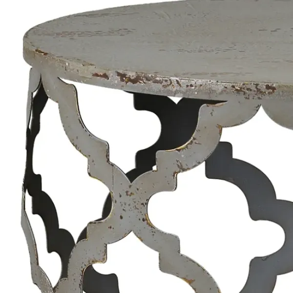 Accent & End Tables-Kirkland's Home Geometric Frame Metal Accent Table Gray