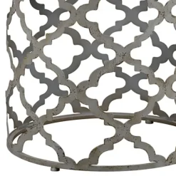 Accent & End Tables-Kirkland's Home Geometric Frame Metal Accent Table Gray