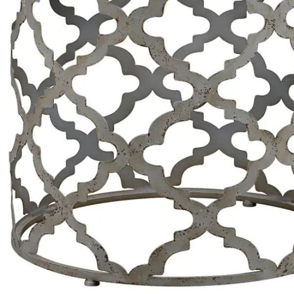 Accent & End Tables-Kirkland's Home Geometric Frame Metal Accent Table Gray