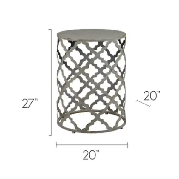 Accent & End Tables-Kirkland's Home Geometric Frame Metal Accent Table Gray