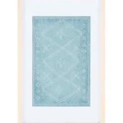 Wall Plaques-Kirkland's Home Geometric Framed Textile Wall Plaque Blue