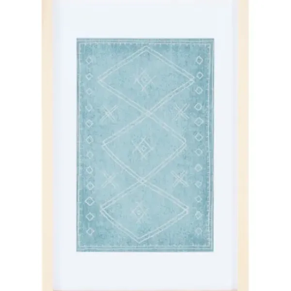 Wall Plaques-Kirkland's Home Geometric Framed Textile Wall Plaque Blue