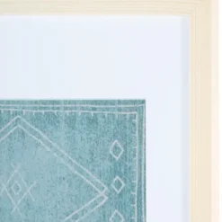 Wall Plaques-Kirkland's Home Geometric Framed Textile Wall Plaque Blue