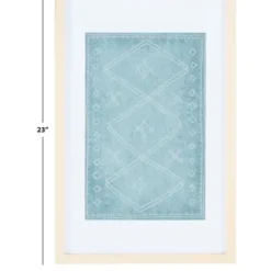 Wall Plaques-Kirkland's Home Geometric Framed Textile Wall Plaque Blue