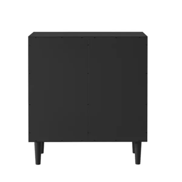 Cabinets & Sideboards-Kirkland's Home Geometric Gold Handle Cabinet Black