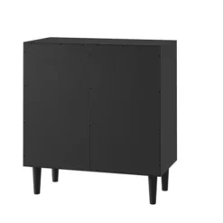 Cabinets & Sideboards-Kirkland's Home Geometric Gold Handle Cabinet Black
